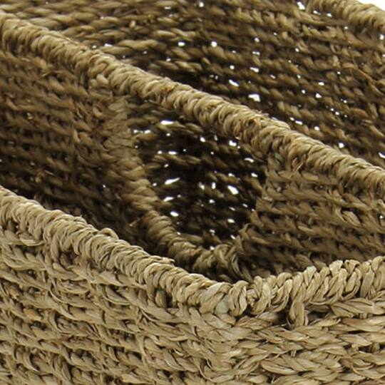 Household Essentials 17" Seagrass Wide Side by Side Magazine Rack